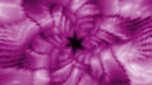 Pink and purple tunnel in the shape of a star. Motion. A multi-level tunnel
