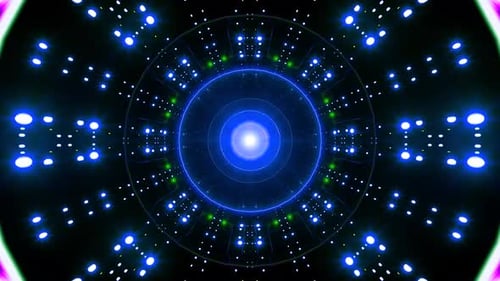 Glowing Futuristic Sci-Fi Tunnel Loop Background Animation