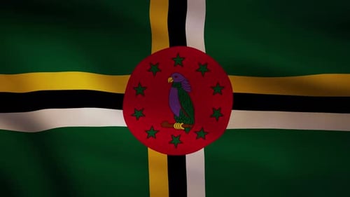 Dominica National Flag Waving Animation Loop