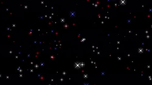 Shimmering Red White and Blue Stars Motion Background