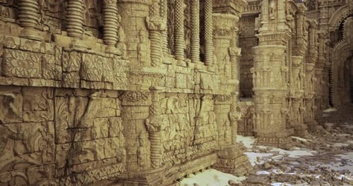 Ancient Temple Ruins Reveal Intricate Carvings and Architectural Beauty