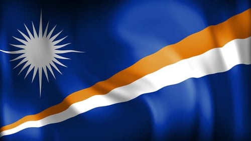Realistic Waving Flag of the Marshall Islands Animation