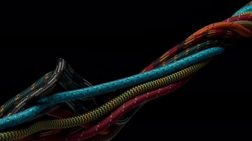 Colorful Intertwined Ropes Fluid Motion Background