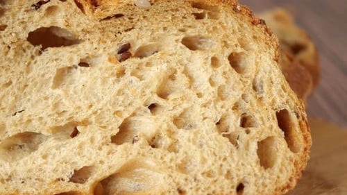 Close Up of Sliced Bread with Seeds