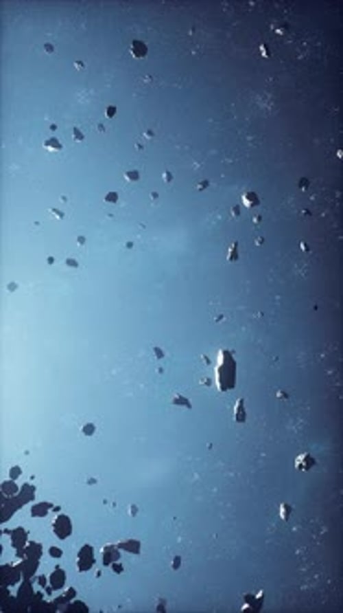 Many Big Asteroids in Space Vertical
