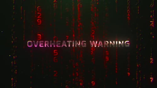 Overheating Warning Digital Hacker Program Coding Futuristic Hacking Codes Background