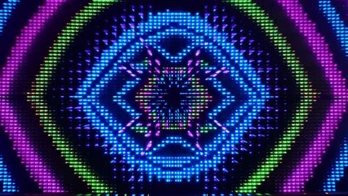 Colorful Neon Geometric Kaleidoscope Dot Loop