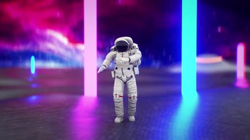 Astronaute dansant le hip-hop dans l'espace VJ Loop
