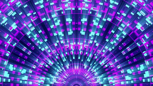VJ Dynamischer abstrakter Bogen in Blau-Violett
