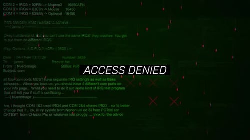 Access Denied Text On Hacking Background Screen