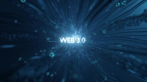 Futuristic Abstract Digital Network Background with Flowing Lines