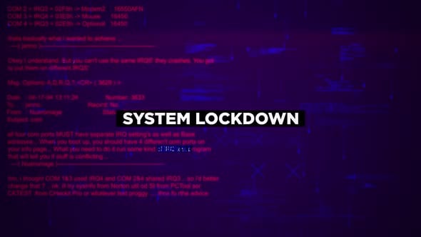 System Lockdown Warning Text On Hacking Background Screen V03 ...