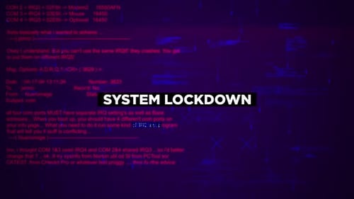 Texto de aviso de bloqueio do sistema ao hackear a tela de fundo V03