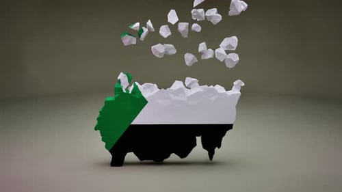 Sudan Map and Flag Reveal Animation