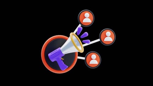 Animação 3D de rede de marketing de afiliados