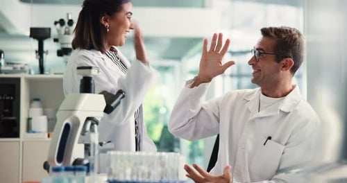 Scientists Collaborate and Celebrate in the Laboratory