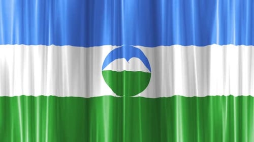 Waving Flag Animation with Stylized Mountain Emblem