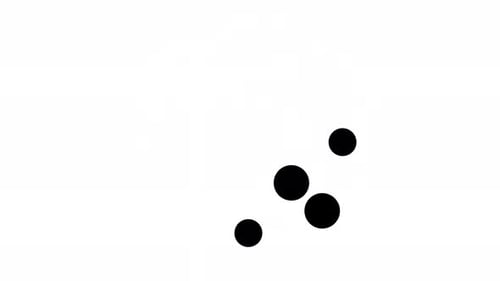 Animação de carregamento de 4 pontos de design de vídeo em loop de canal alfa gráfico em movimento rotativo