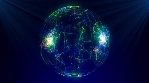 Futuristic Colorful Plexus Sphere Seamless Rotated V4