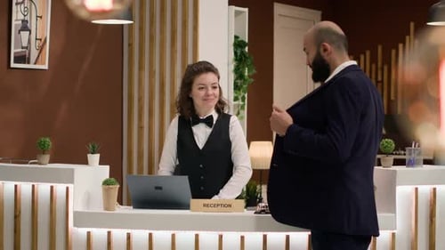 Hotel Concierge Verifying Passport Id