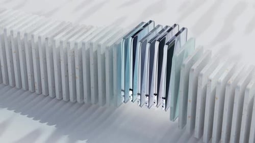 Abstract Terrazzo Blocks Wave Animation with Glass Effect