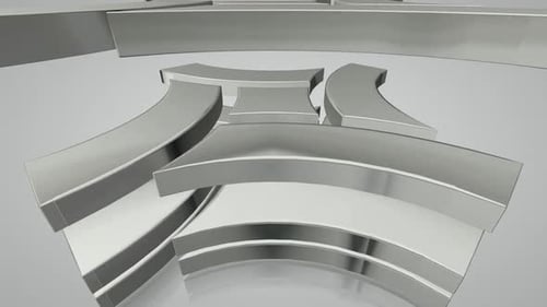 Sleek Silver 3D Abstract Shape Reveal Animation