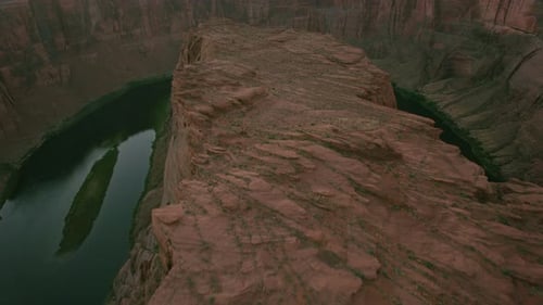 Horseshoe bend Arizona aerial view of magnificent canyon and Colorado river