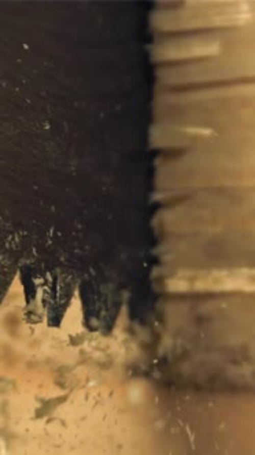 Sawing the Board Filmed on a Highspeed Camera at 1000 Fps