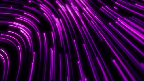 Abstract Purple Neon Lines Flowing Digital Tech Background Loop
