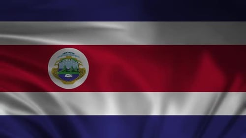 Realistic Waving Costa Rica Flag Seamless Loop Animation