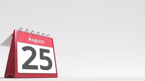 August 26 Date on the Flip Desk Calendar Page