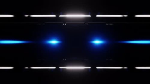 White With Blue Light Horizontal Vj Seamless Loop Background Tunnel