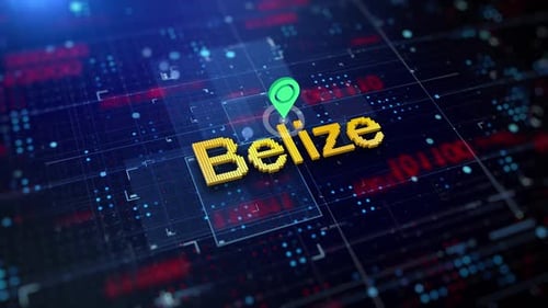 Pixelierter Name des Landes Belize