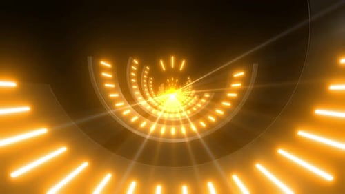 Futuristic Abstract Glowing Light Tunnel Background Loop