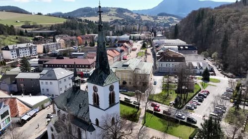 Aerial view of the town of Dolny Kubin in Slovakia