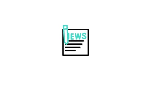 Minimalist News Document Writing Icon Reveal Animation