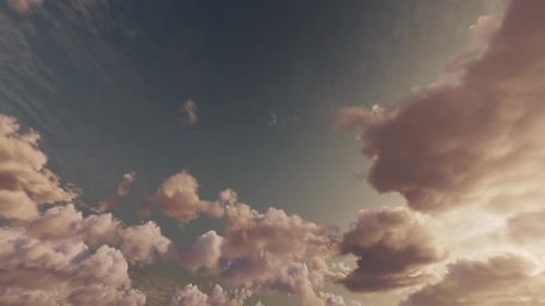 Flying Through Stylized Clouds in a Dreamy Sky Time-lapse