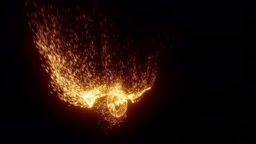 Abstract Glowing Fiery Sparks and Particles Background Animation