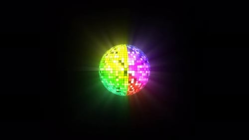 Colorful Neon Disco Ball Seamless Loop