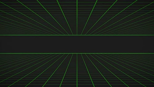 Animation of glowing green grid on black background
