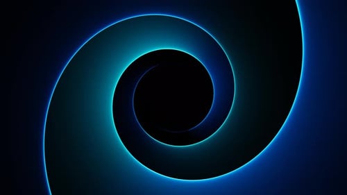Blue gradient hypnotic slow moving spiral loop animation background