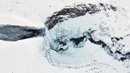 Waterfall in Iceland Frozen Waterfall in Winter a Magical Winter Location of Snow and Ice Pure