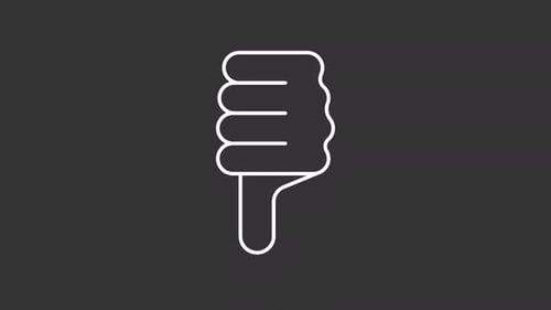 Wiggling Flat Design Thumbs Down Icon Animation