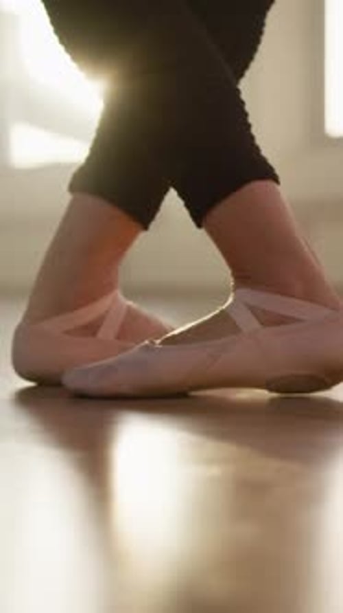 Ballerina Shoes For Standing On Pointe At Dance School