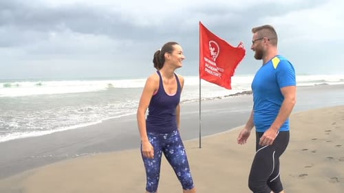 Happy Beach Joggers in Super Slow Motion