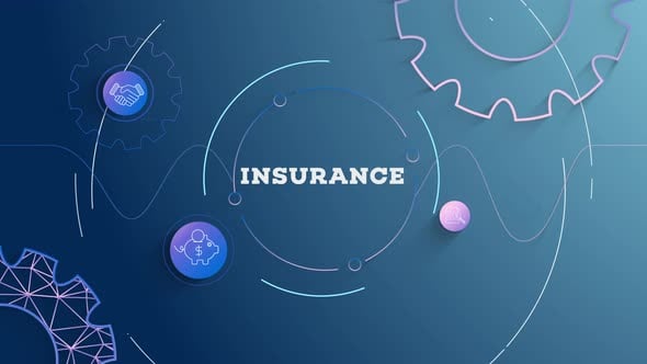 Infographic Insurance Blue Background Looped , Backgrounds Motion ...