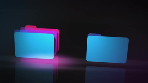 Various documents and data packets are transferred and transferred from one folder to another