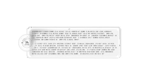 Ventana de decodificación de texto mediana con cargador de porcentajes