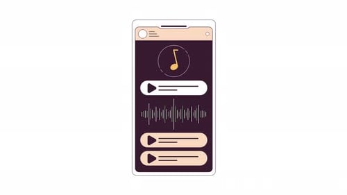 Smartphone Music Player Interface with Animated Sound Wave