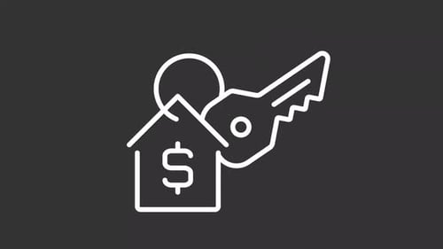 Home buying white line animation